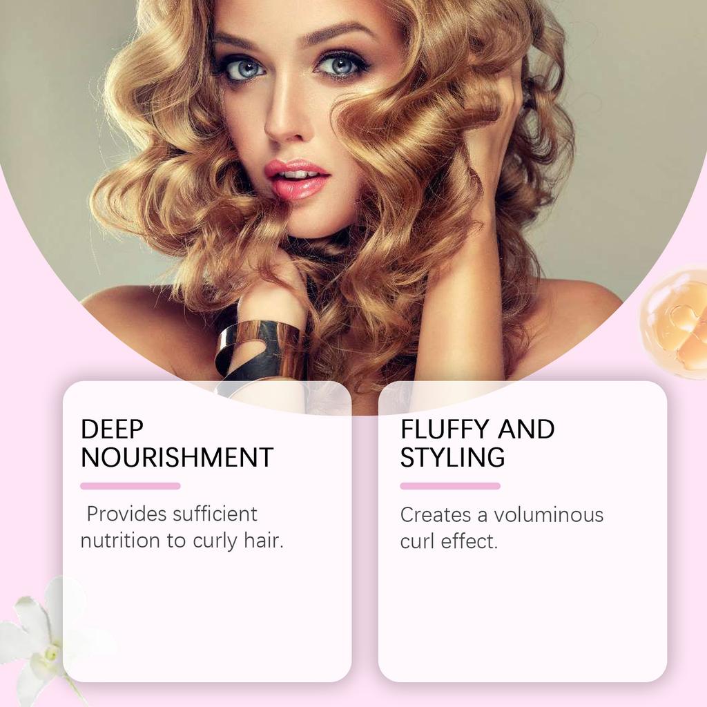 Спрей для ухода за вьющимися волосами Питает, защищает и завивает Спрей для ухода за волосами, который помогает придать форму вьющимся волосам и создать модный внешний вид, 100 мл