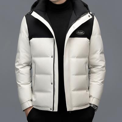 Утолщенная куртка для мужчин среднего возраста, зимняя повседневная куртка для папы, белая куртка на утином пуху для мужчин