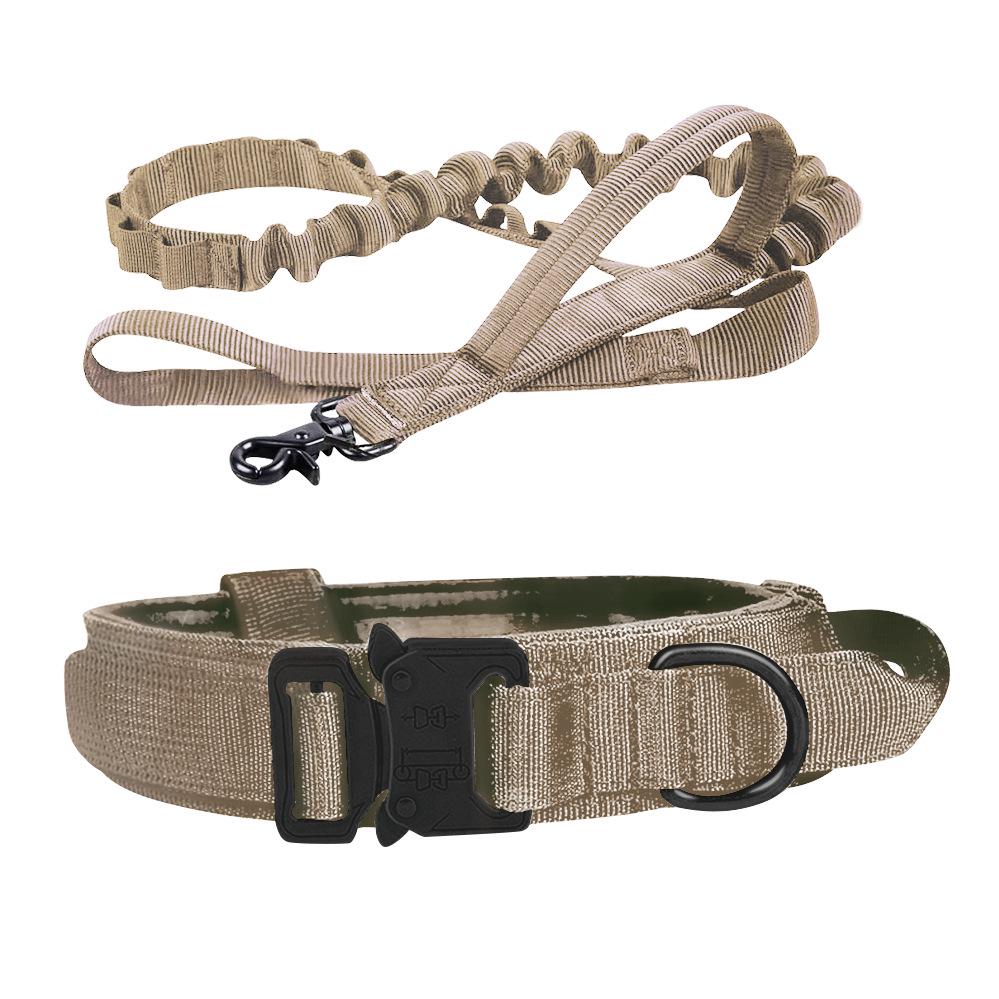 Sturdy Tactical Anti-Escape Dog Collar & Leash for Medium/Large Breeds - Malinois, Golden Retriever, German Shepherd, Hunting Dogs.