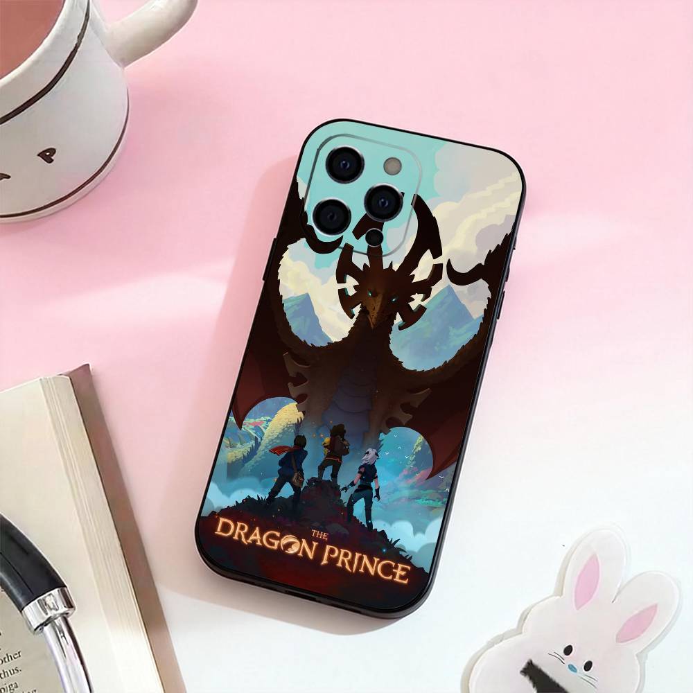 Cartoon The D-dragon P-Prince   Phone Case For iPhone 17,16,15,14,13,12,11 Plus,Pro Max,Soft Silicone Black Cover