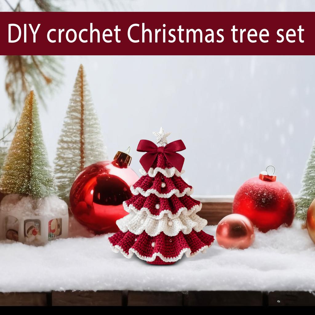 DIY Crochet Christmas Tree Kit Handmade Holiday Decoration Set