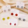 Acrylic Sparkling Ball Stud Earrings Soccer Rugby Volleyball Ear Jewelry  Athletes Sports Fans