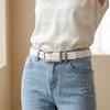 Metal Buckle Thin Waist Belt Solid Color Women Waistband Elegant Genuine Leather Belt  Jeans Decor