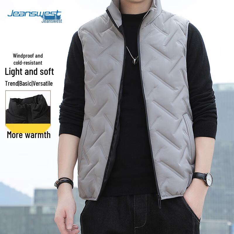 JEANSWEST Men's Sleeveless Turtleneck Padded Vest