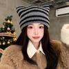 Women S Korean Style Cat Ear Knit Hat Winter Warm Ear Protection Beanie Hat