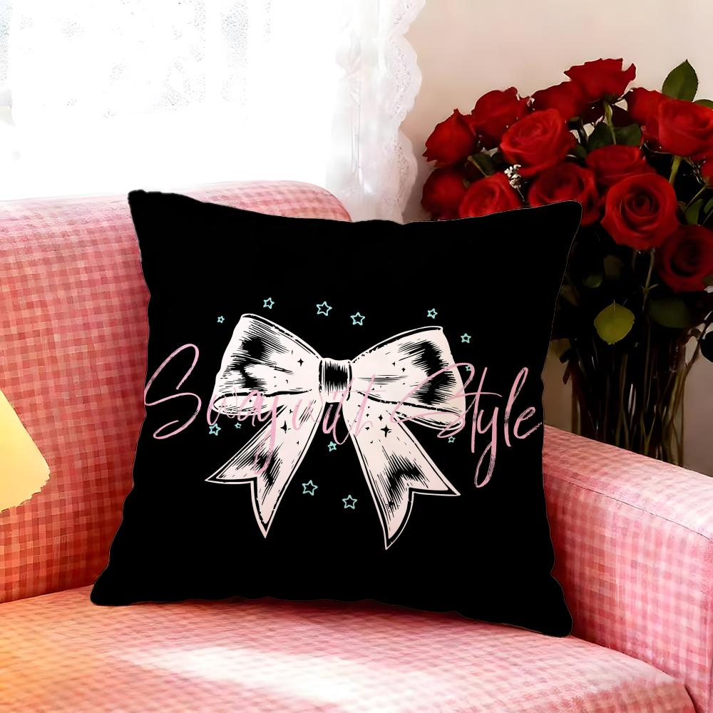 Sweet Korean Trendy Bow Cushion Cover Premium Soft Pillowcase SkinFriendly Breathable MultiPurpose for Home Office Travel