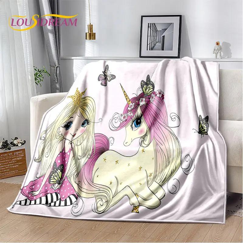 Cute Ballet Girl Ballerina Unicorn Cartoon Soft Plush Blanket,Flannel Blanket Throw Blanket for Living Room Bedroom Sofa Picnic