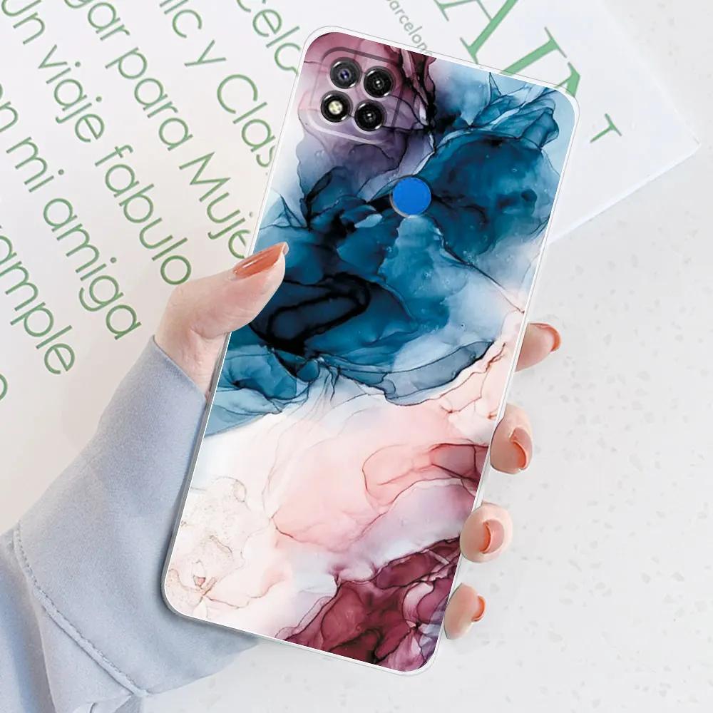 For Xiaomi Redmi 9C Case For Redmi 9C NFC Marble Transparent Silicone Soft TPU Case For Redmi 9C Redmi9C NFC Cover Bumper Back