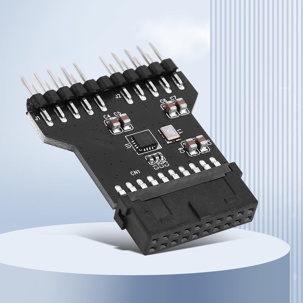 USB 3.0 19PIN на USB 2.0 9PIN Разветвитель-адаптер Устойчивый к износу Адаптер преобразования для измерения скорости вентилятора системы водяного охлаждения