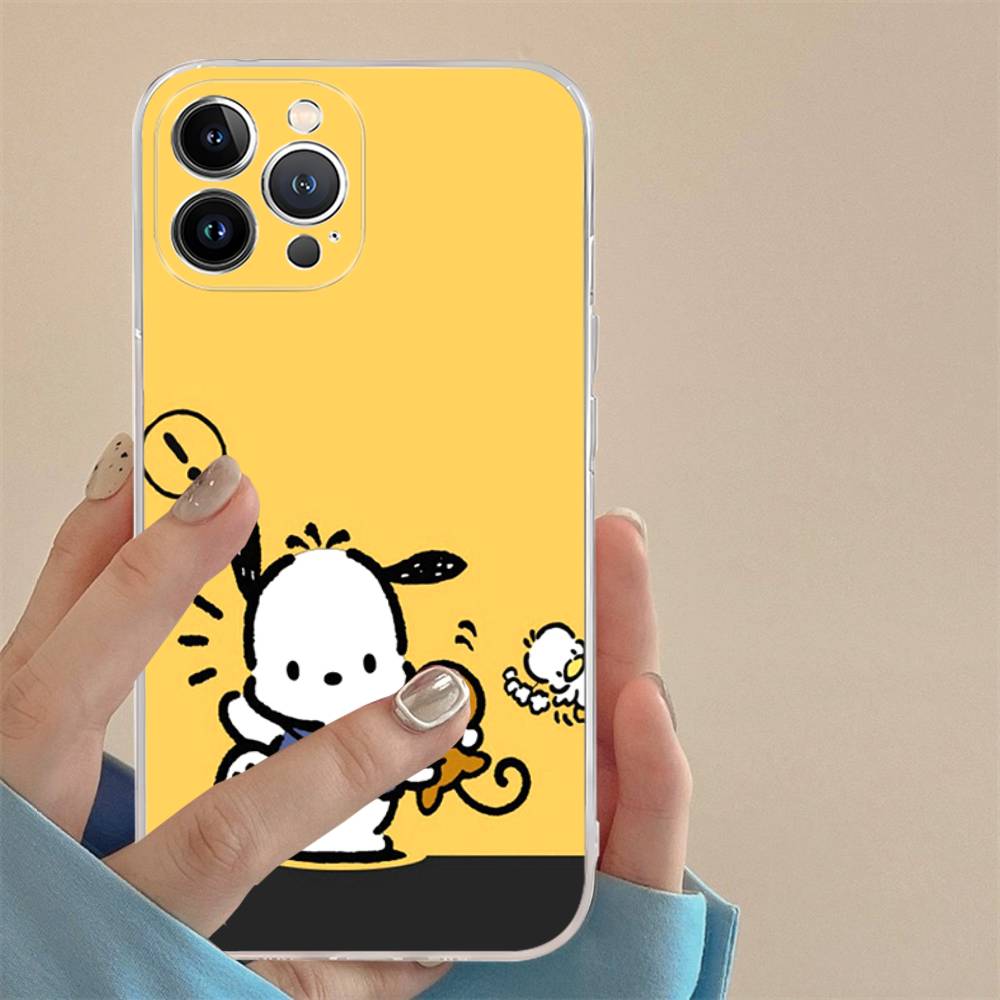Cute P-Pochacco Transparent Soft Phone Case For iPhone 15 12 14 16 17 13 Plus 11 Pro Max 13 Pro