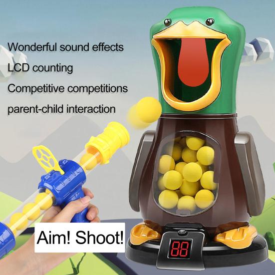 Мягкая игрушка-пусковая установка с утиной мишенью, ЖК-табло, звук, забавный свет