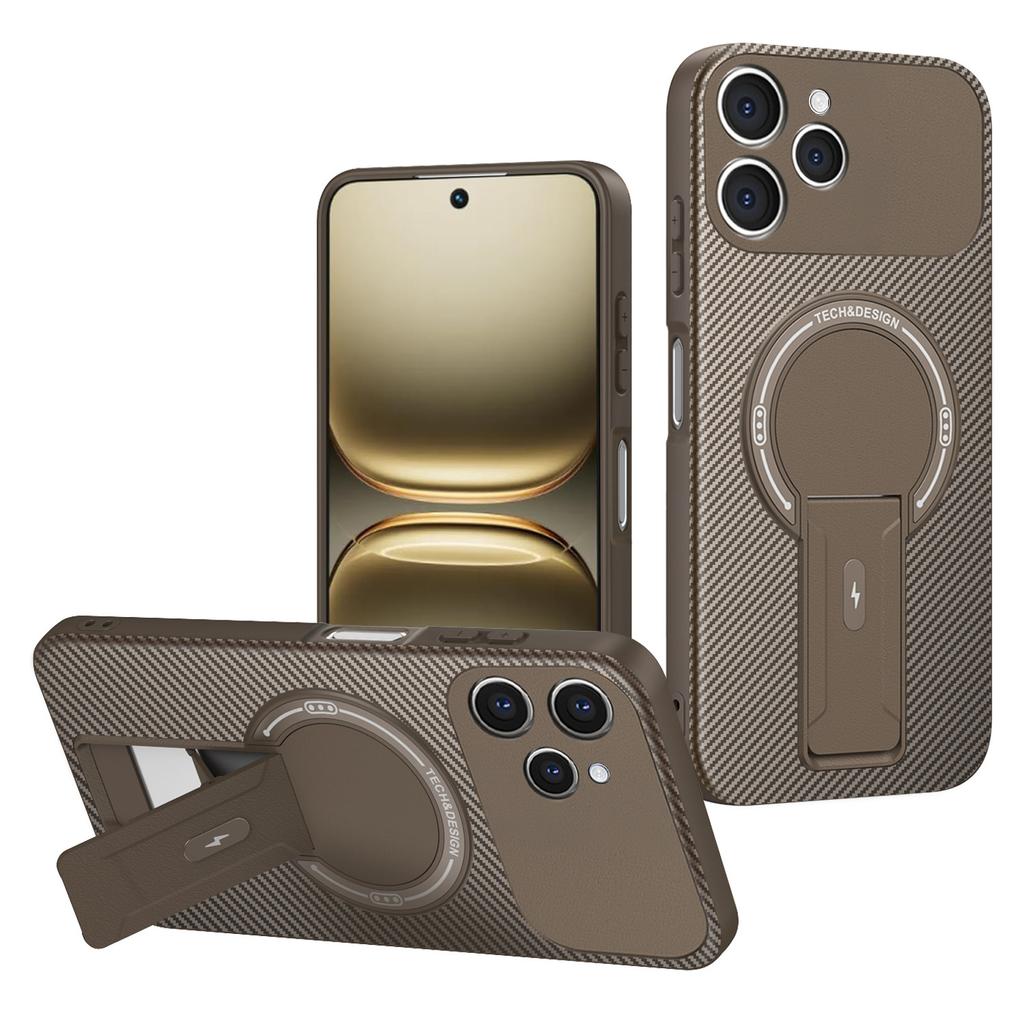 Для TECNO Spark 40 4G Чехол Текстура углеродного волокна ПК+ТПУ Чехол для телефона с подставкой