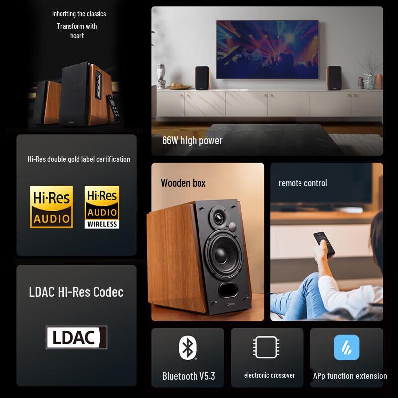 Настольные Bluetooth-колонки EDIFIER R1700BT+ Штепсель CN (адаптер в комплекте)