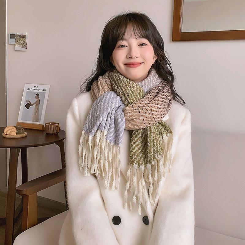 Winter Ultra-soft Imitation Cashmere Scarf for Women High-end 2024 Autumn and Winter Warm and Versatile Comfortable Neck Scarf Korean Version