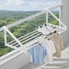 Space Saving Clothes Drying Rack Wall Mounted Hanging Clothes Rack Shoe Rack  for Balcony
