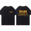 OHLINS Motorcycle Shock Absorber Modified T-shirt Clothes Casual Trendy Brand Men's Women's Car Club Crew Neck Short-sleeved Top