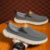 One Pedal Summer Men's Breathable and Lightweight Canvas Shoes Men's Sports and Leisure Shoes Dad Driving Shoes Cloth Shoes Large Size Men's Shoes