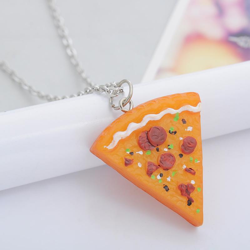 Fashion Creative Pizza Pendant Necklaces Unique All-match Necklace for Men Women Family Friendship Christmas Gift