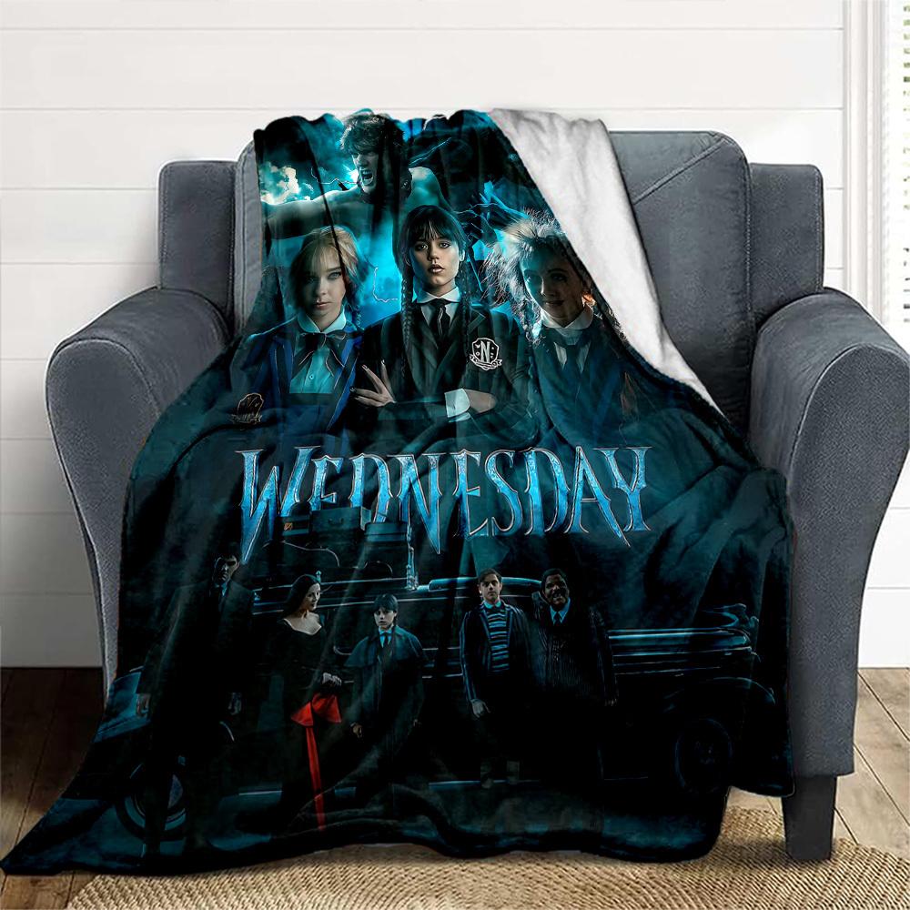 1 шт. Плед Wednesday Outdoor Blanket, легкий фланелевый, мягкий и теплый, подходит для всех сезонов: для дивана, отдыха на природе, кемпинга, гостиной, офиса.