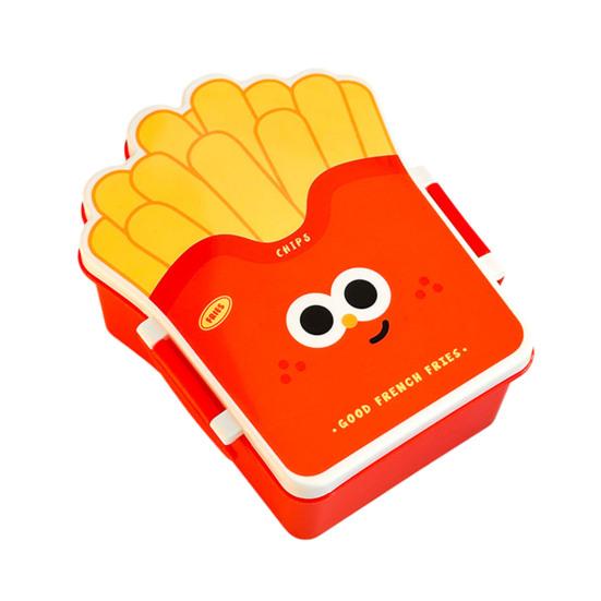 Ланч-бокс в форме гамбургера и чипсов, безопасный для пищевых продуктов, герметичный, не протекающий контейнер для еды, офисный ланч, ланч-бокс для сохранения свежести