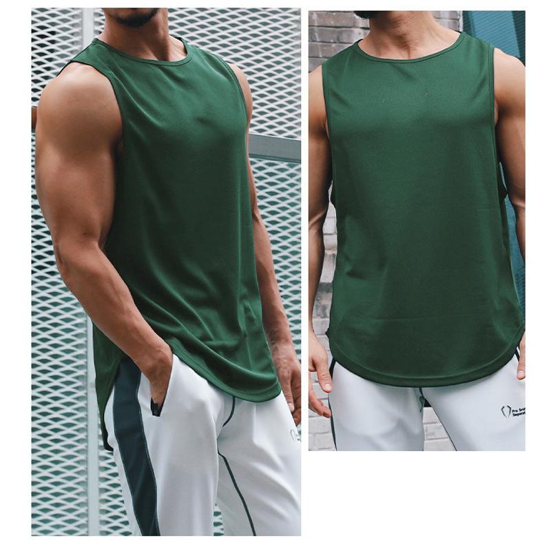 Мужская быстросохнущая спортивная дышащая майка для бега для тренировок, свободный топ без рукавов для фитнеса