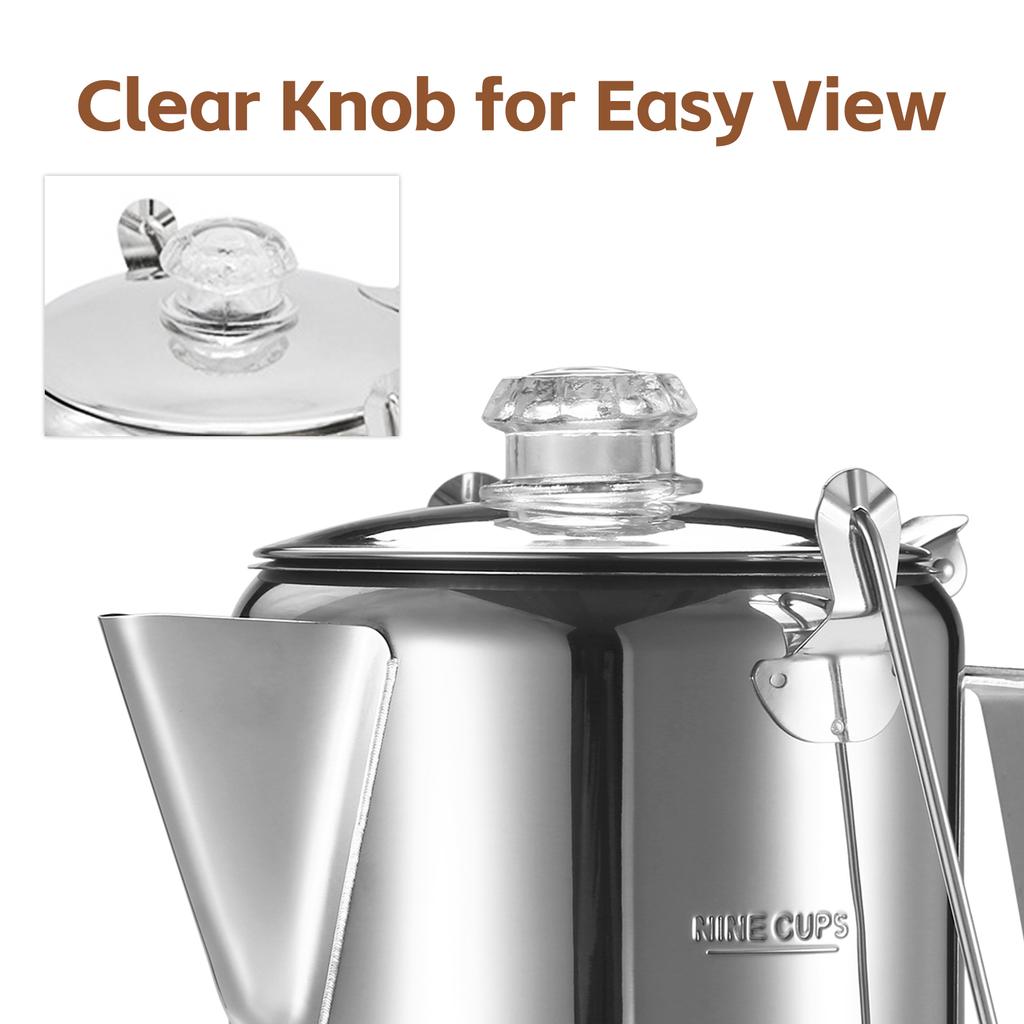 1,2 л уличная кофеварка из нержавеющей стали на 9 чашек, кофейник, кофеварка для кемпинга, дома, кухни