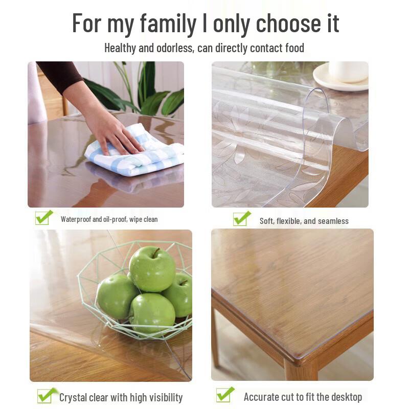 Круглый прозрачный ПВХ защитный чехол на стол Baichengdao