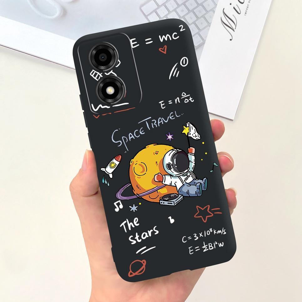 For Moto E14 Motorola Funda Case Cool Cartoon Luxury Painting Phone Case On Motorola E14 4G 6.56" Back Cover Soft Black Silicome