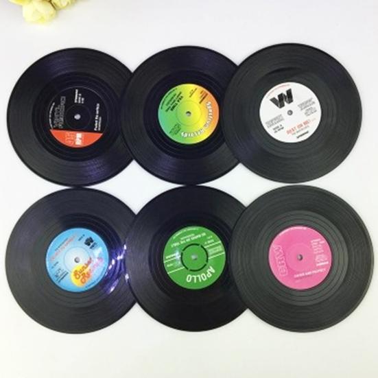 6 шт. подставка для пластинок, легко чистящиеся, легкие подставки для дисков в стиле ретро для домашнего ресторана, бара, вечеринки