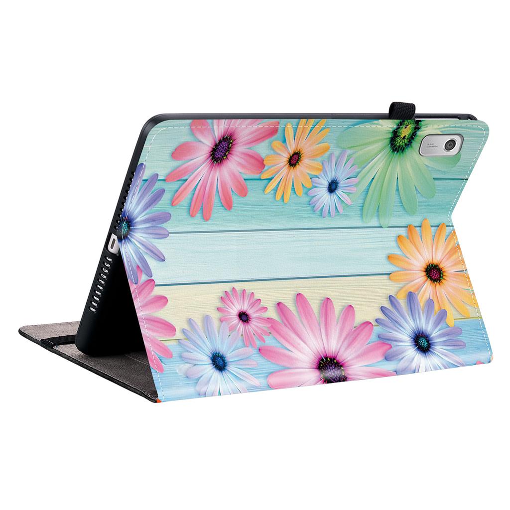 For Lenovo Tab M9 TB-310FU Leather Case Pattern Printed Stand Tablet Cover with Card Slots