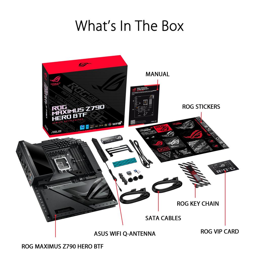 ROG MAXIMUS Z790 HERO BTF ЦП поколения Intel совместимый с LGA1700 Z790, оснащенный DDR5 ATX, авторизованный дистрибьютор, продукт 14/13/12