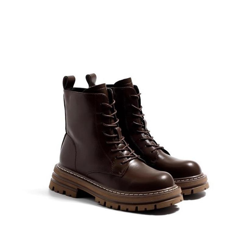 Высококачественные супермягкие классические ботинки Мартин женские весенне-летние новые британские коричневые одинарные ботинки на платформе короткие ботинки детские