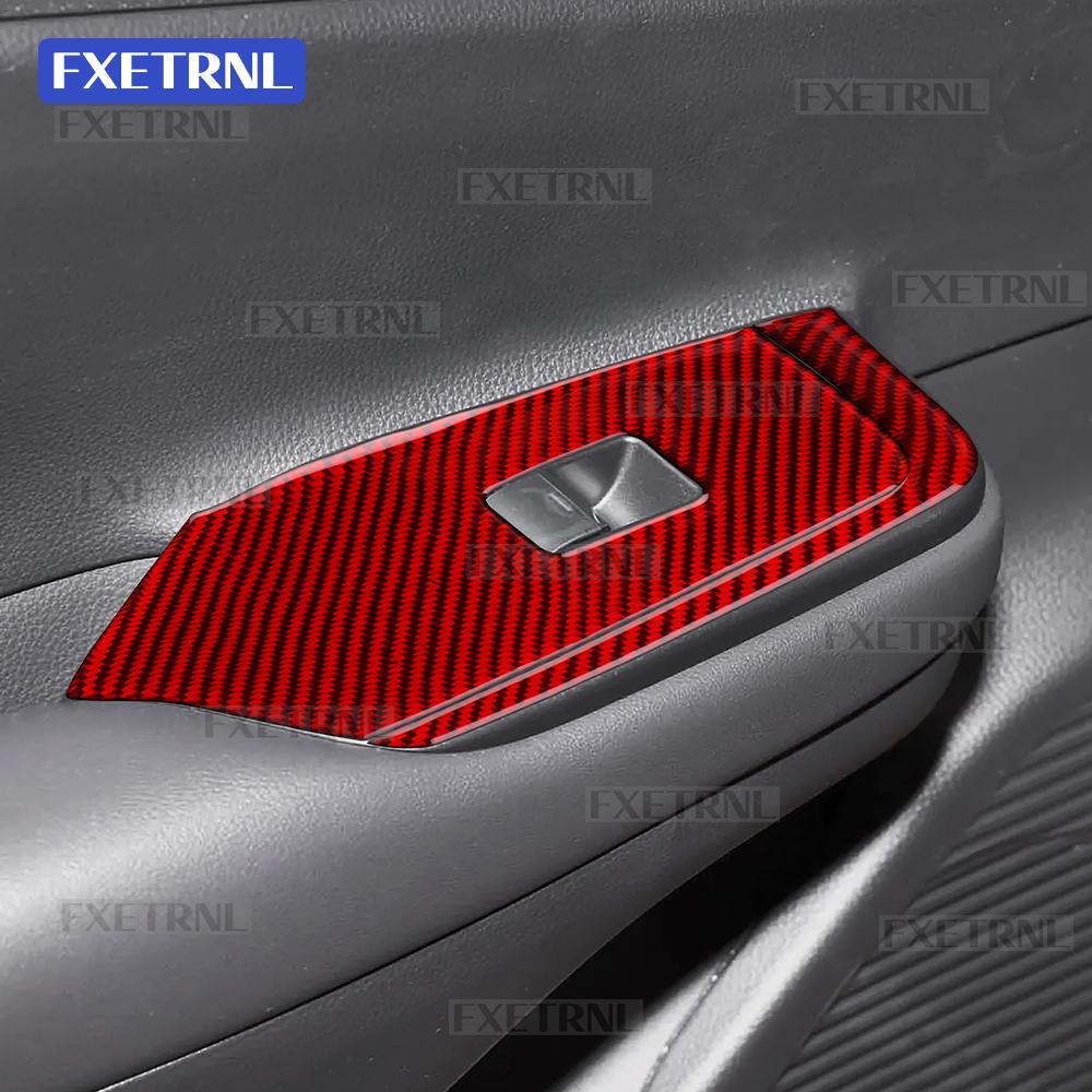 Real Soft Carbon Fiber Sticker For Toyota Prius 60 Series 2023 2024 2025 LHD RHD Car Window Lift Button Panel Trim Accessories