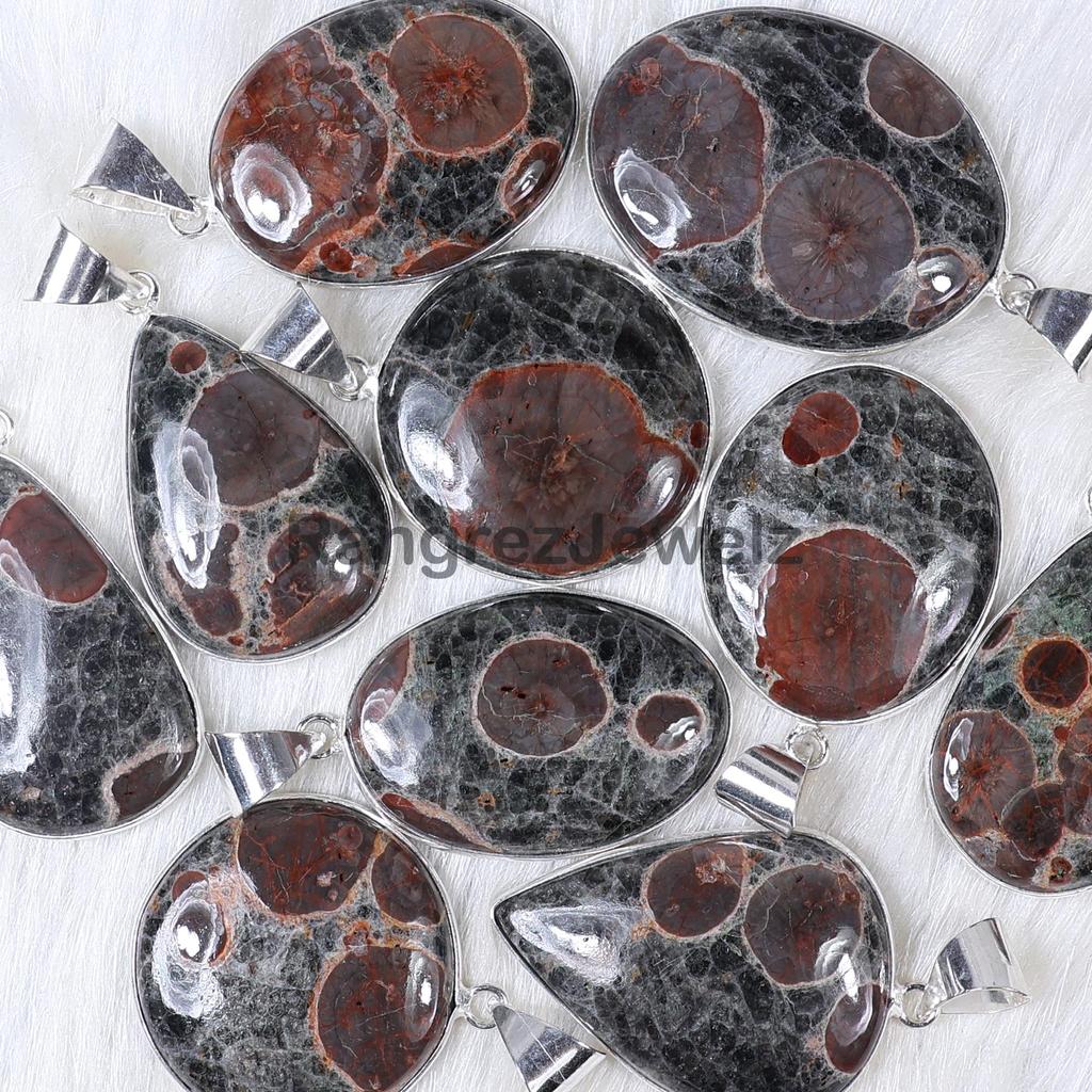 Peanut Obsidian Pendant Sterling Silver Pendant Necklace Mix Shape Peanut Obsidian Gemstone Pendant Bezel Pendant Handmade Necklace Jewelry