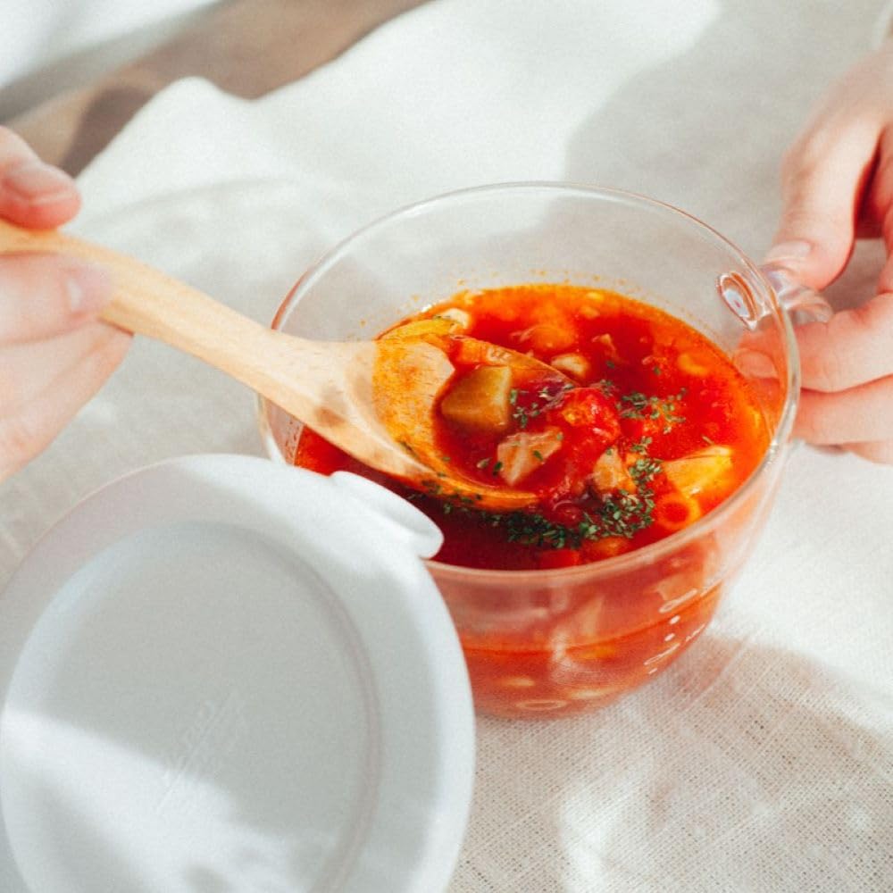 Hario Стеклянная суповая чашка для микроволновой печи белая 300 мл Япония