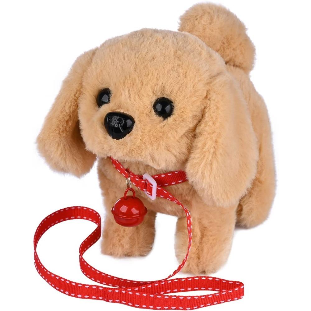 18CM Electric Simulation Puppy Plush Toys Interactive Dog Robot Walking Barking Tail Wagging Toy for Kids Birthday Xmas Gift