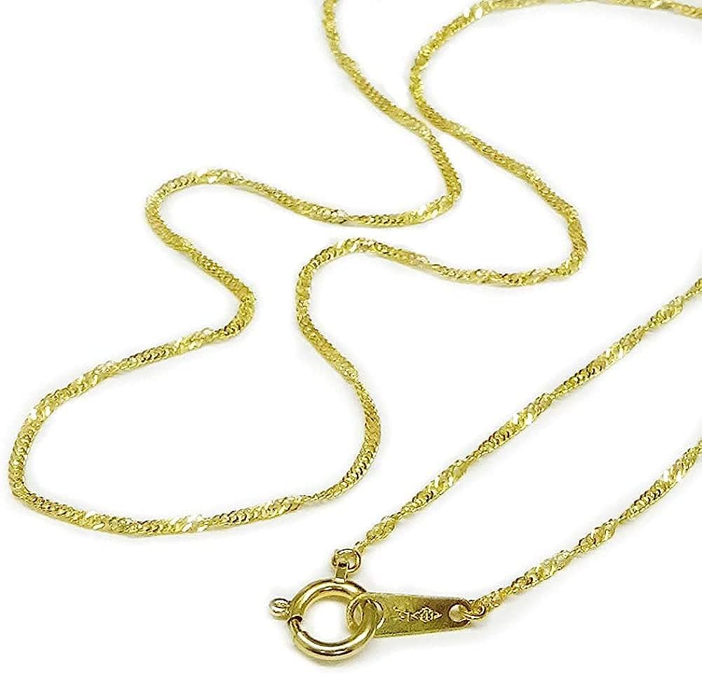 And Me Jewelry Pure Gold Screw Necklace Chain [You Box] 42-50cm (60cm Screw)