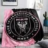 1PC Inter Miami CF Patterned Flannel Blanket Suitable For All Seasons for Home Decor Warmth and Comfort Gifts Holiday Present