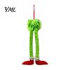 Red Green Holiday Decor Funny Elf Legs Car Hanging Ornament, Christmas Tree with Soft Seasonal Interior Embellishments Plush, Pendant for Rearview