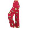 Женские зимние брюки, длинные брюки, фланелевые брюки с рождественским принтом