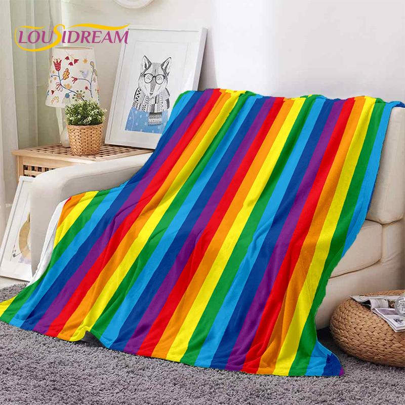 Радужные иллюзионные мультяшные мягкие флисовые одеяла, плед, удобное одеяло для пикника, кровати, дивана, дома, спальни, подарки