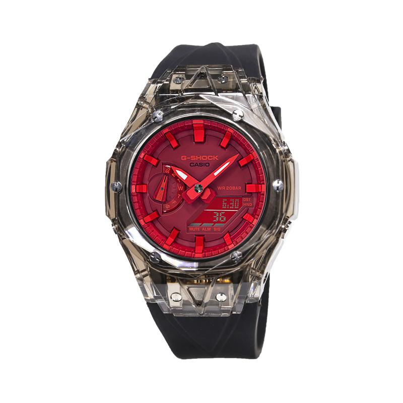 Casio Унисекс Серия с двойным жидкокристаллическим/аналоговым дисплеем Красные часы GA-2100-4A(Watch4--)