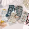 5 пар ретро-носков с объемным рисунком, ЖЕНСКИЕ носки средней длины, тонкие и милые летом, в лесном стиле и художественные