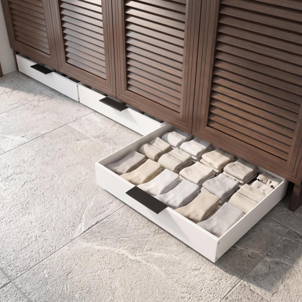 Низкопрофильный выдвижной ящик для хранения под кроватью на колесиках, узкий