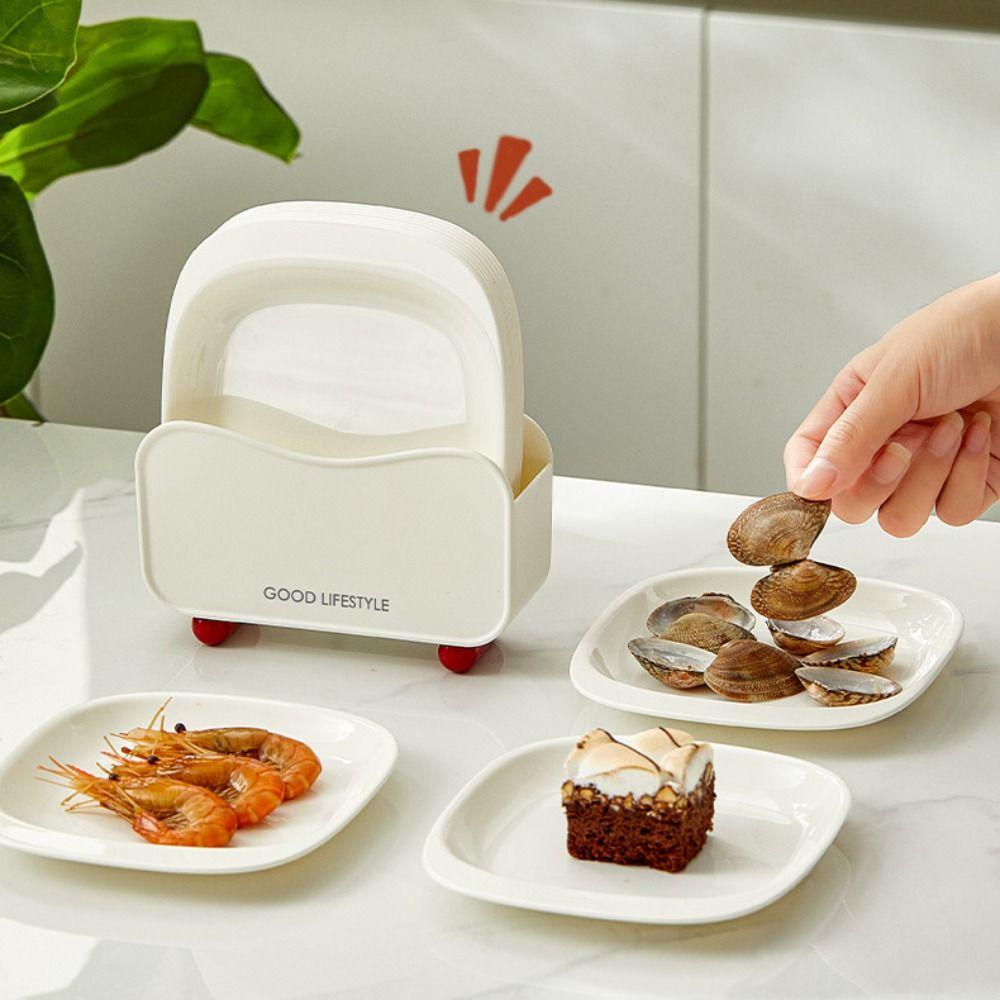 Anti-drop Trash Tray Square Shape Garbage Plate Meal Plate Snack Plate  Camping