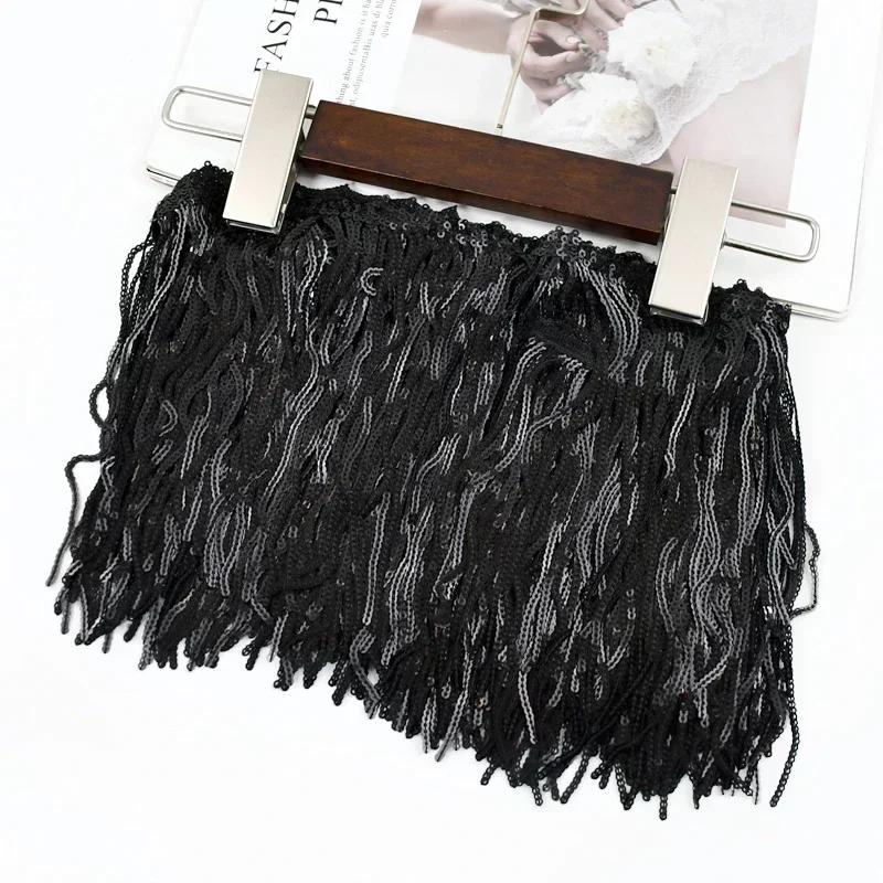 Meetee 1-5 ярдов 17 см Пайетки Лазерная Кисточка Бахрома Занавеска Платье Отделка Кисточки Кружево Декоративная Тесьма Домашние Швейные Принадлежности