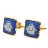 Used Wedgwood cuffs Jasper metal gold blue suit