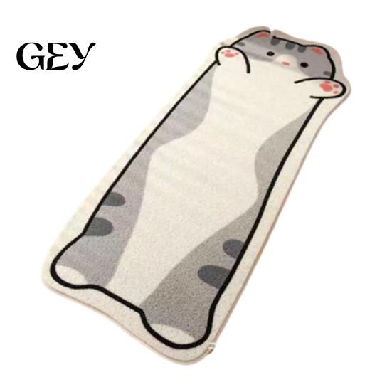 Pet-friendly Floor Mat Cute Cat Bath Rug, Irregular Animal Shaped Mat, Soft Absorbent Washable Non Slip Area Carpet for Tub, Shower, Bedroom,