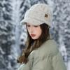Кепка с пайетками Осень и Зима Уличный Досуг Утепленная Теплая Шапка с Защитой Ушей Шерстяная Шапка
