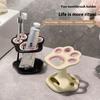Cat Paw Shape Ceramic Toothbrush Holder Bathroom Accessories Tool for Toothpaste Makeup Brush Storage Rack Home Decoration